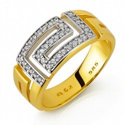 Χρυσό δαχτυλίδι μαίανδρος Κ14 με ζιργκόν